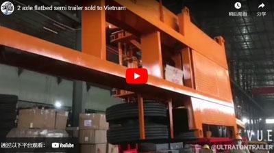 Ultraton 2 Axle Flatbed Semi Trailer Vendido para o Vietnã