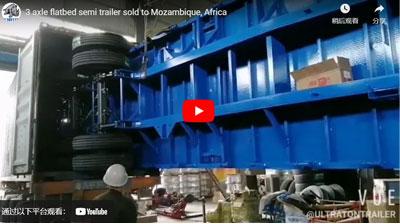 Ultraton 3 Axle Flatbed Semi Trailer Vendido para Moçambique, África